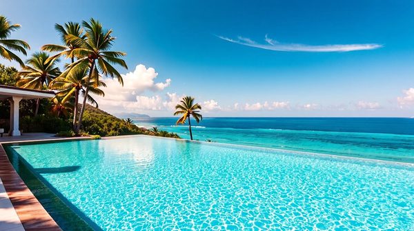 Villas en guadeloupe : piscine et vue mer à couper le souffle